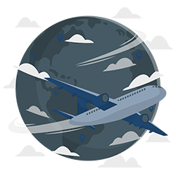 Globe with Aircraft Symbol For the Topic On Why GroupRM Is The Right Airline Revenue Management Solution