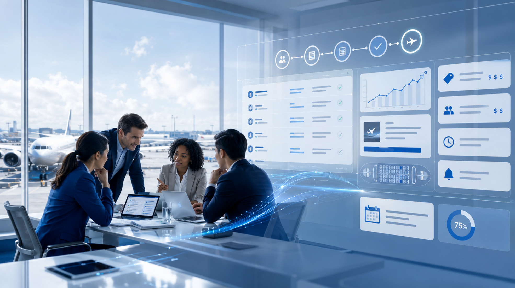 Airline group booking workflow automation